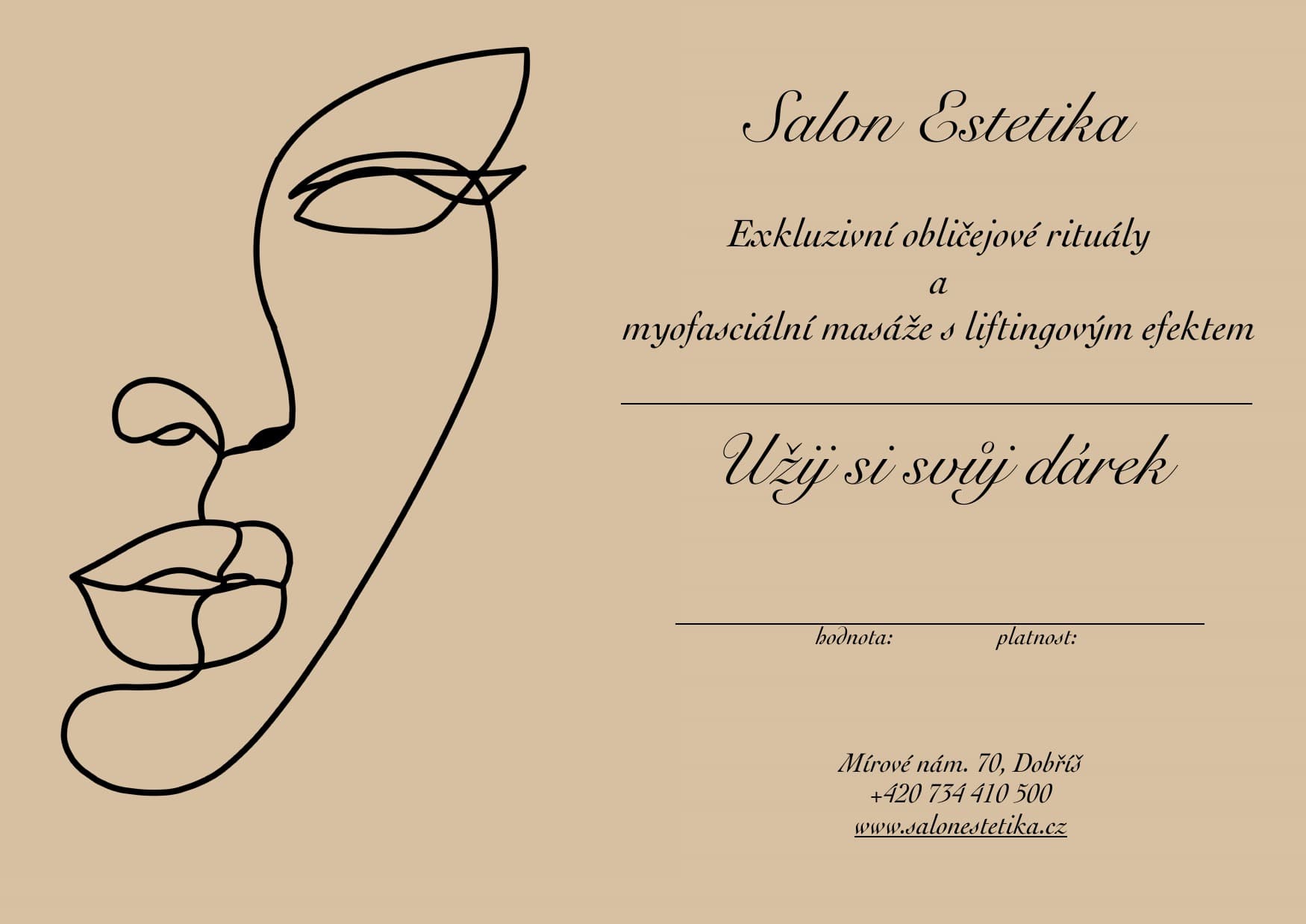 Dárkový poukaz Salon Estetika